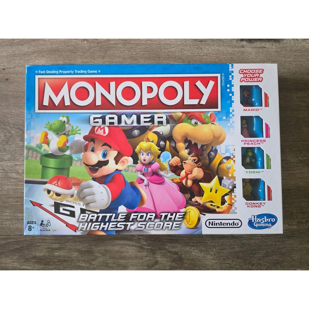 Monopoly Gamer Super Mario Nintendo Board Game Hasbro Gaming - Complete